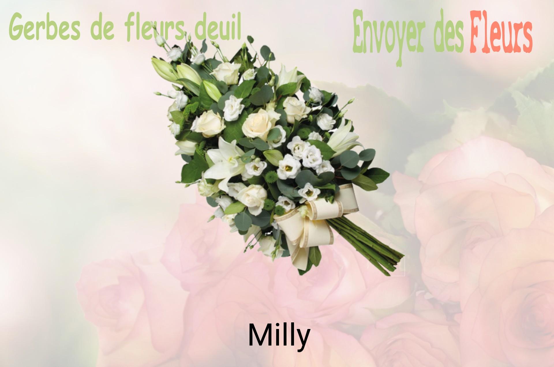 Gerbe de fleurs de deuil livrée à Milly